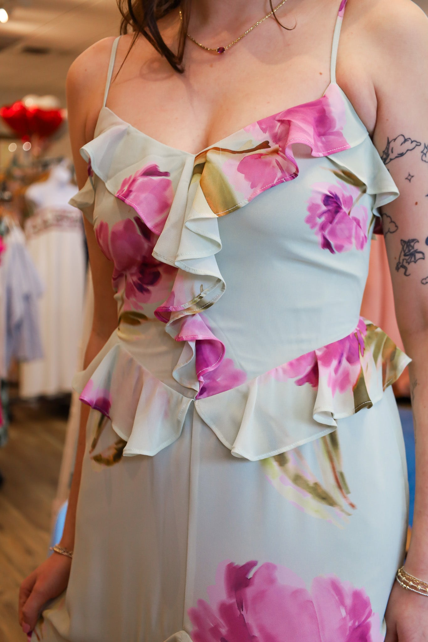 CIARA MAXI DRESS WITH LAYERED BOTTOM