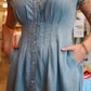 CHAMBRAY MIDI BUTTON DOWN DRESS