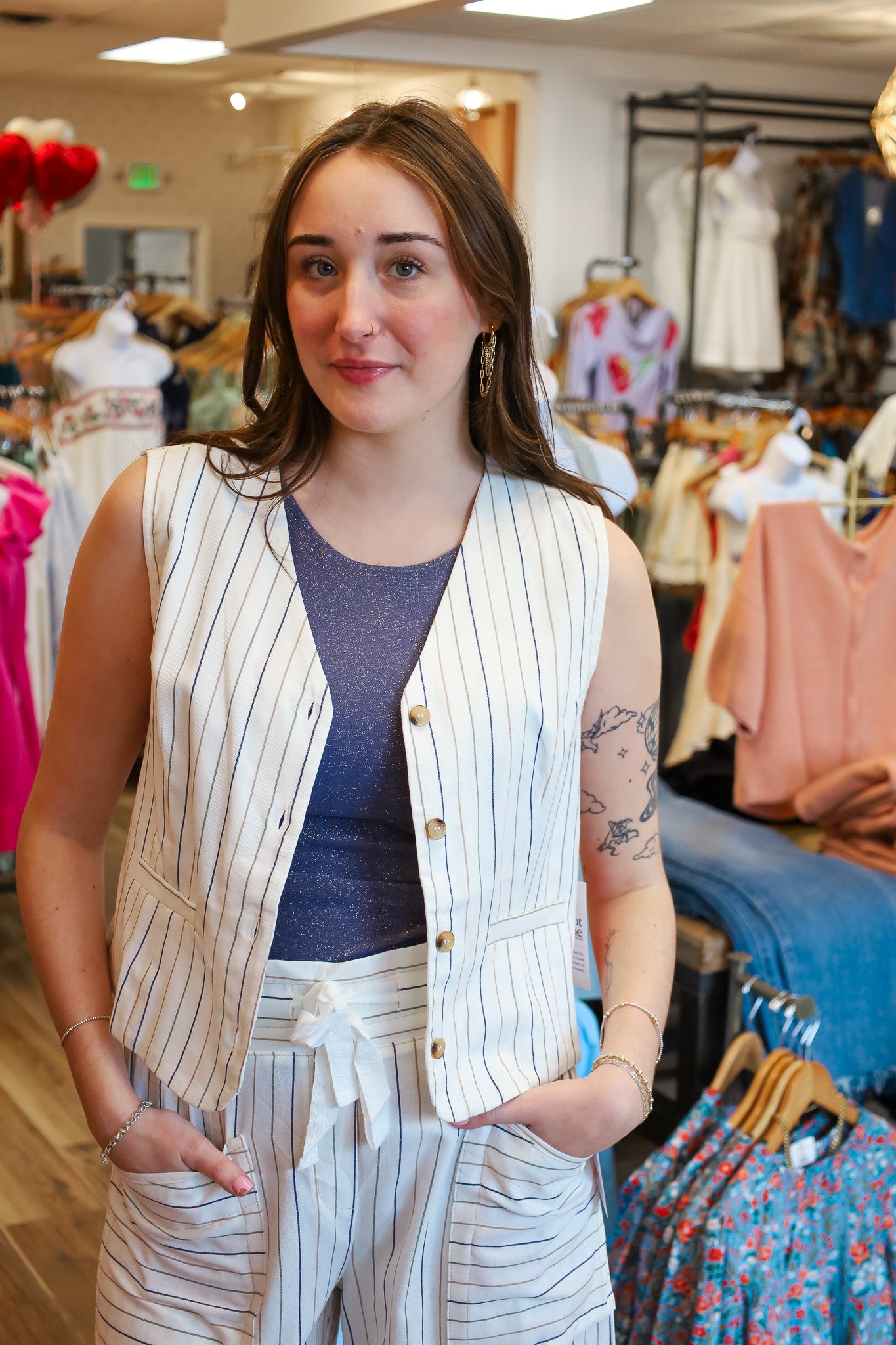STRIPED CROPPED VEST