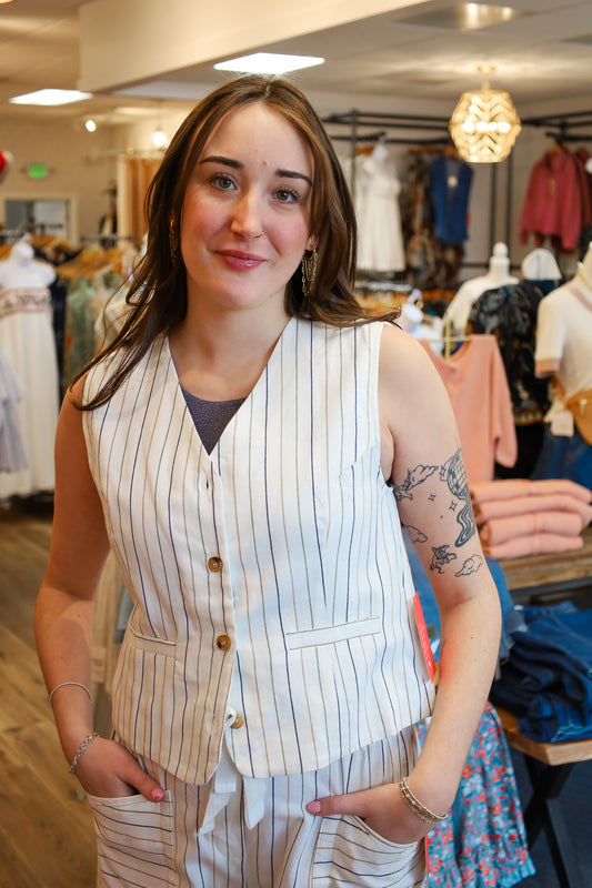 STRIPED CROPPED VEST