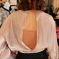 MOCK NECK OPEN BACK BLOUSE