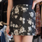 SHIMMERY FLORAL PRINT MINI SKIRT