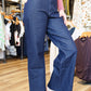 DENIM STRAIGHT WIDE LEG PANT