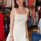 NEEDII SQUARE NECK DENIM MINI DRESS