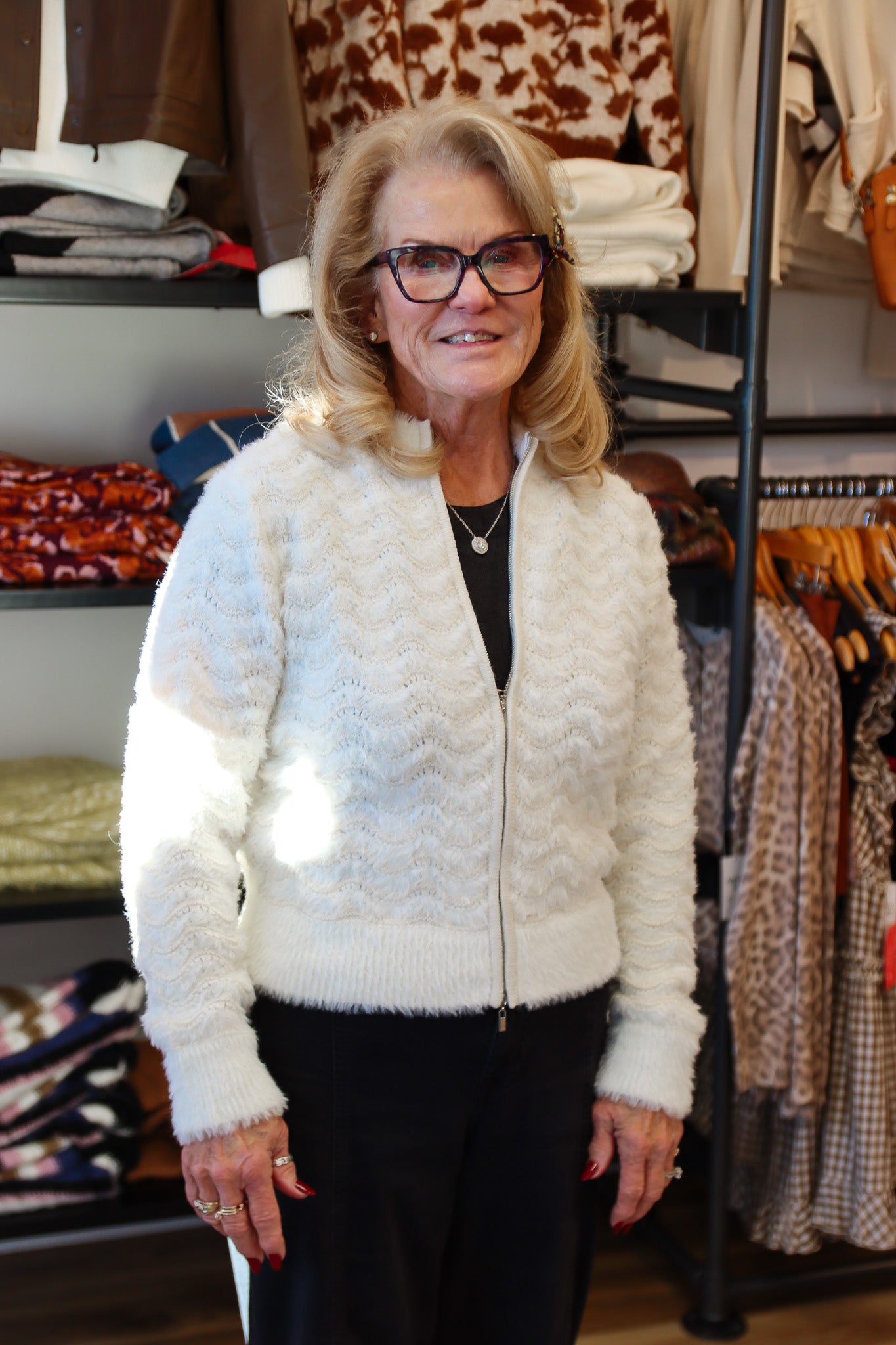 ivanna zip front knit bomber