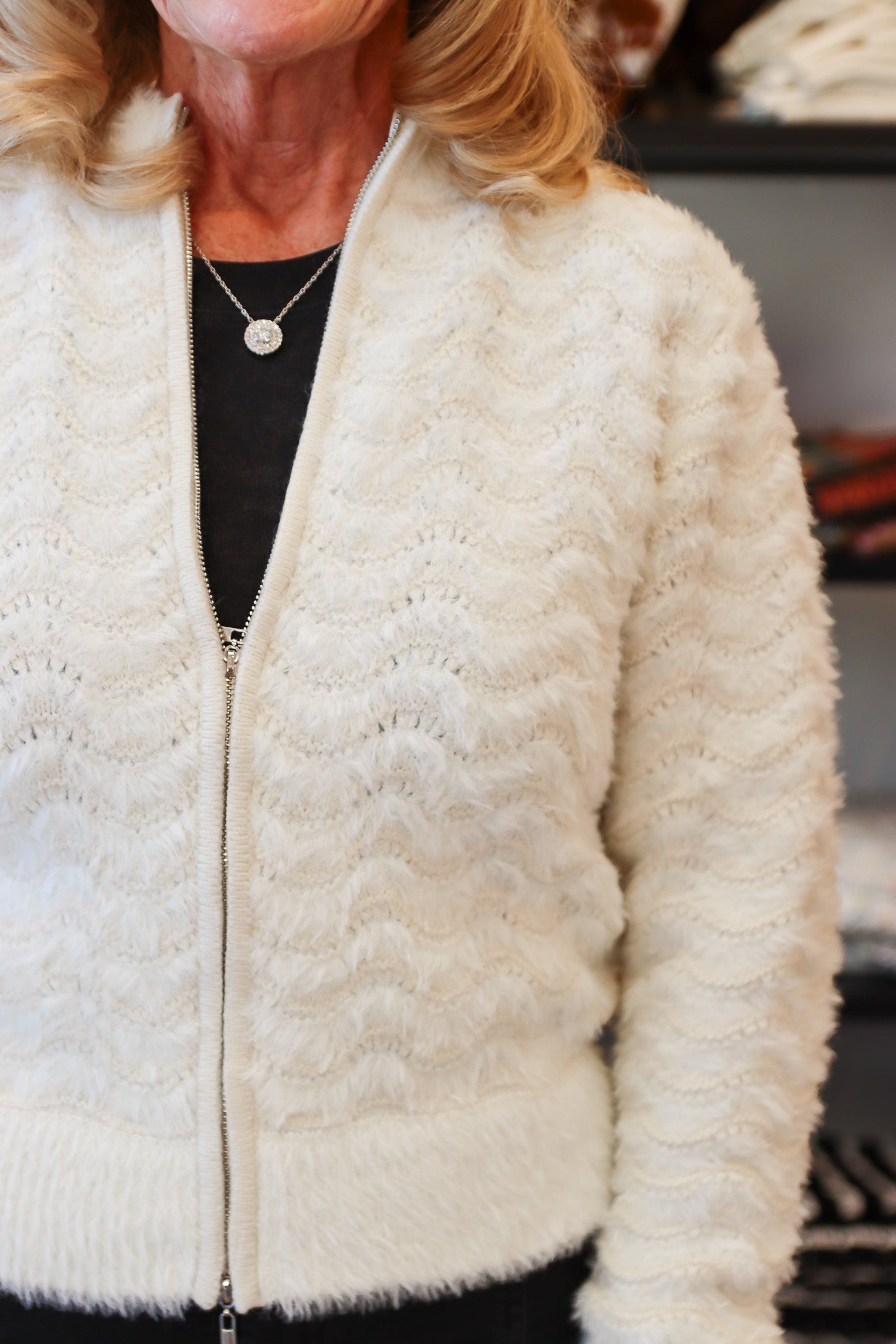 ivanna zip front knit bomber