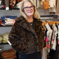 COLLARED FAUX FUR LEOPARD JACKET