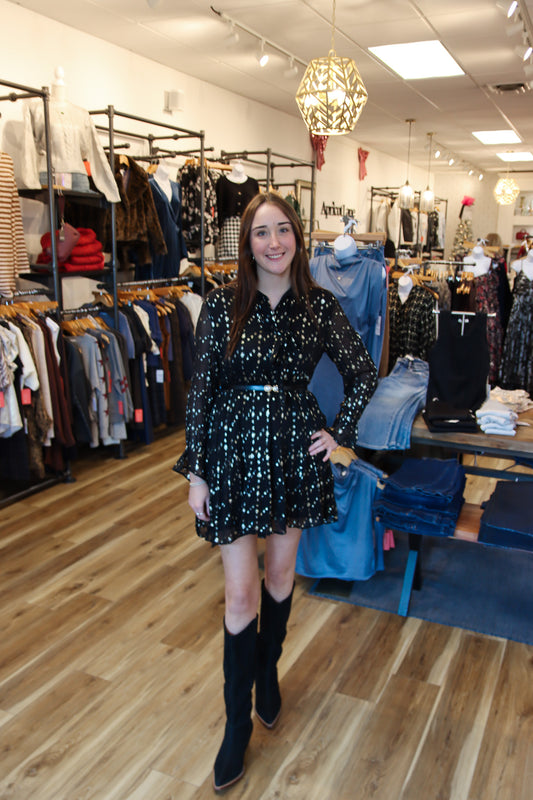 PRINTED MINI SHIFT DRESS