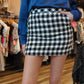 PLAID SEQUIN EMBELLISHED MINI SKIRT