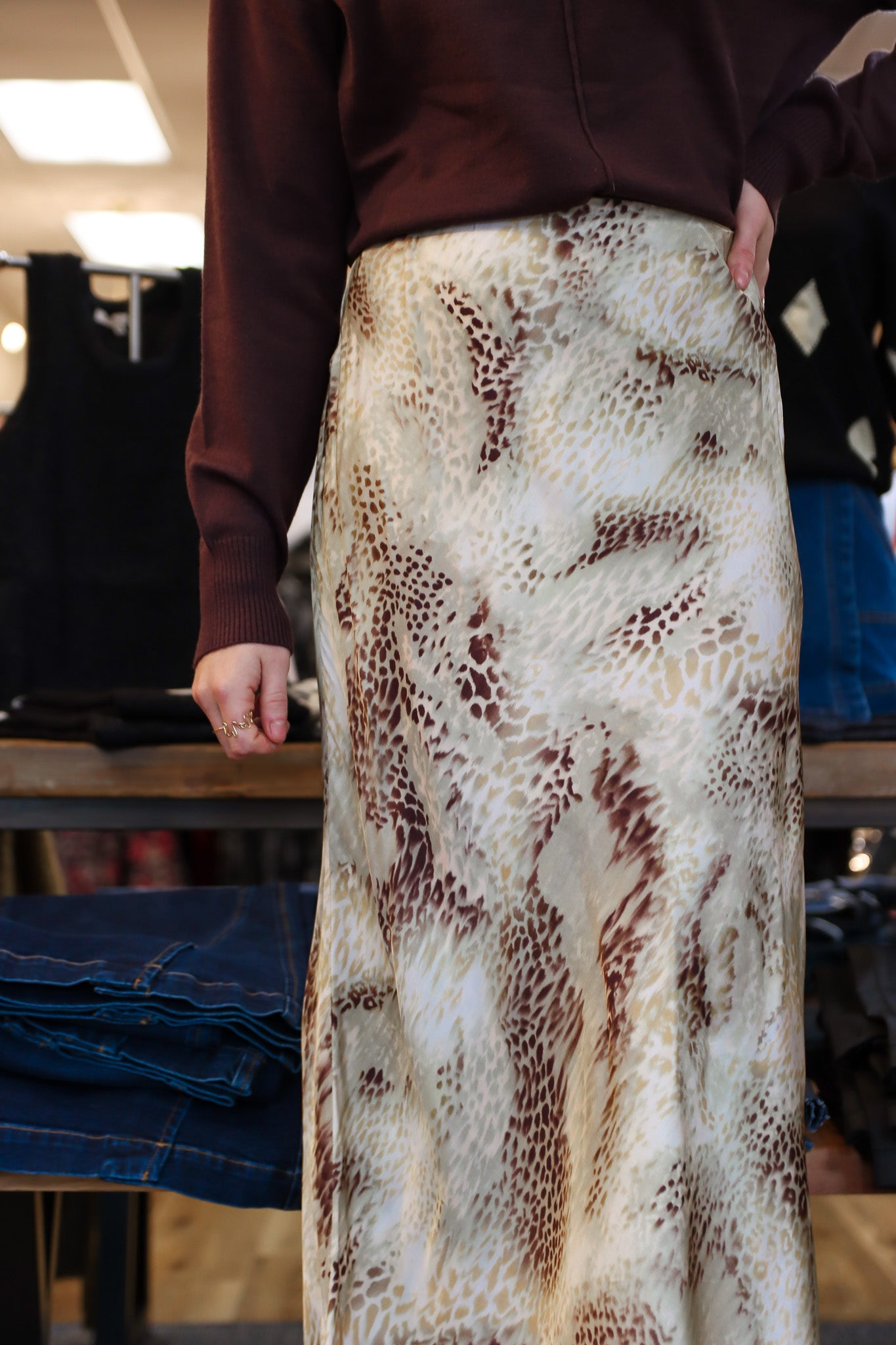 ARTIE SNAKE PRINT MAXI SKIRT