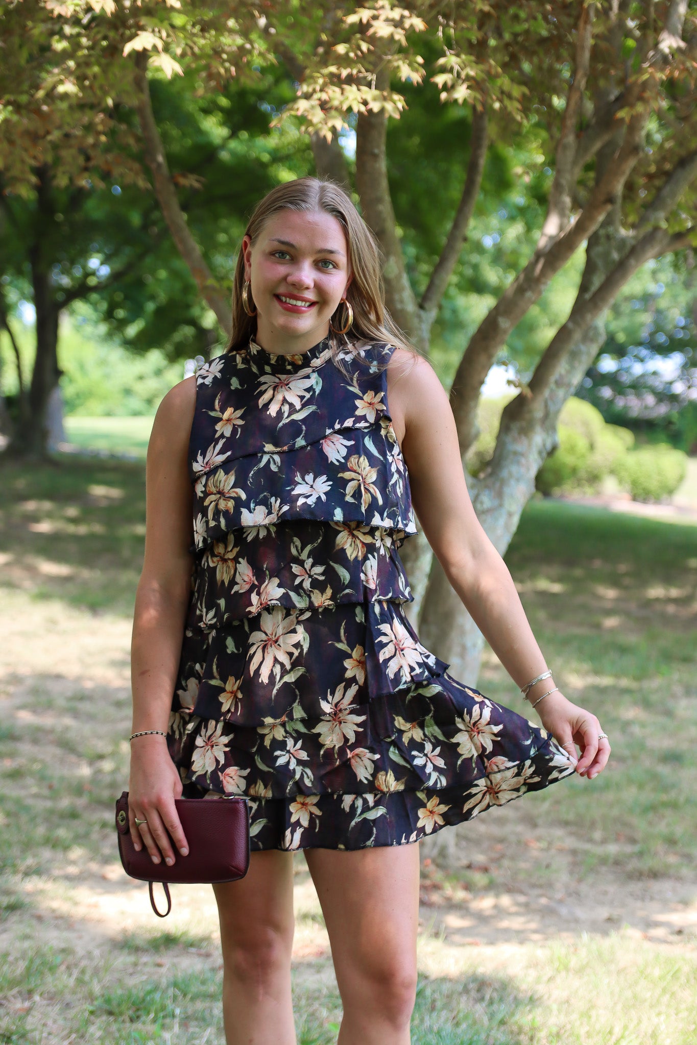 BY TOGETHER “SHAY” TIRED FLOW MINI DRESS