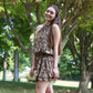 NEEDII "LINDY" PRINTED HALTER MINI DRESS