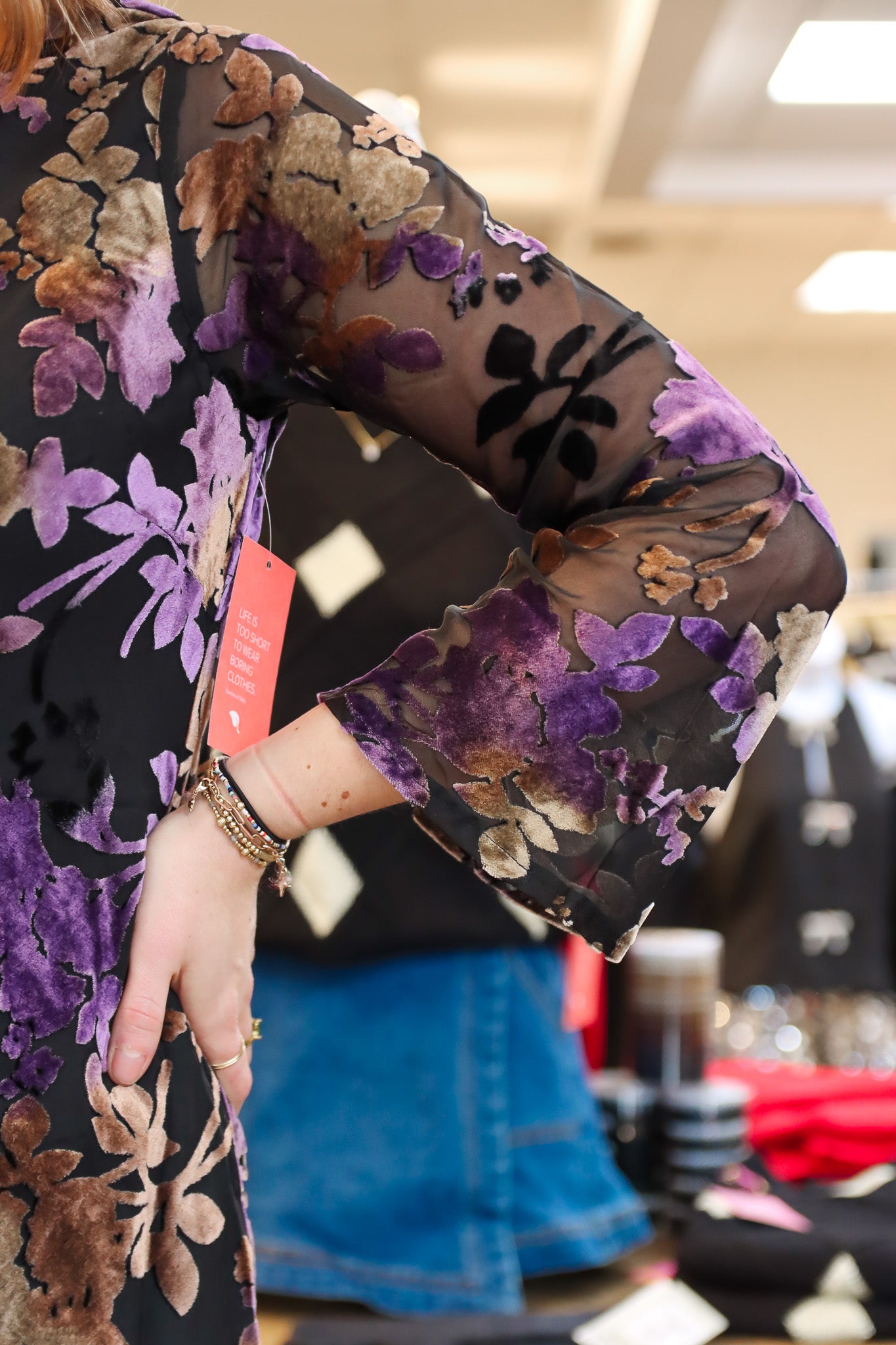 REED VELVET FLORAL MINI DRESS