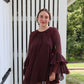 NEEDII "FAY" RUFFLE MINI SLEEVED DRESS