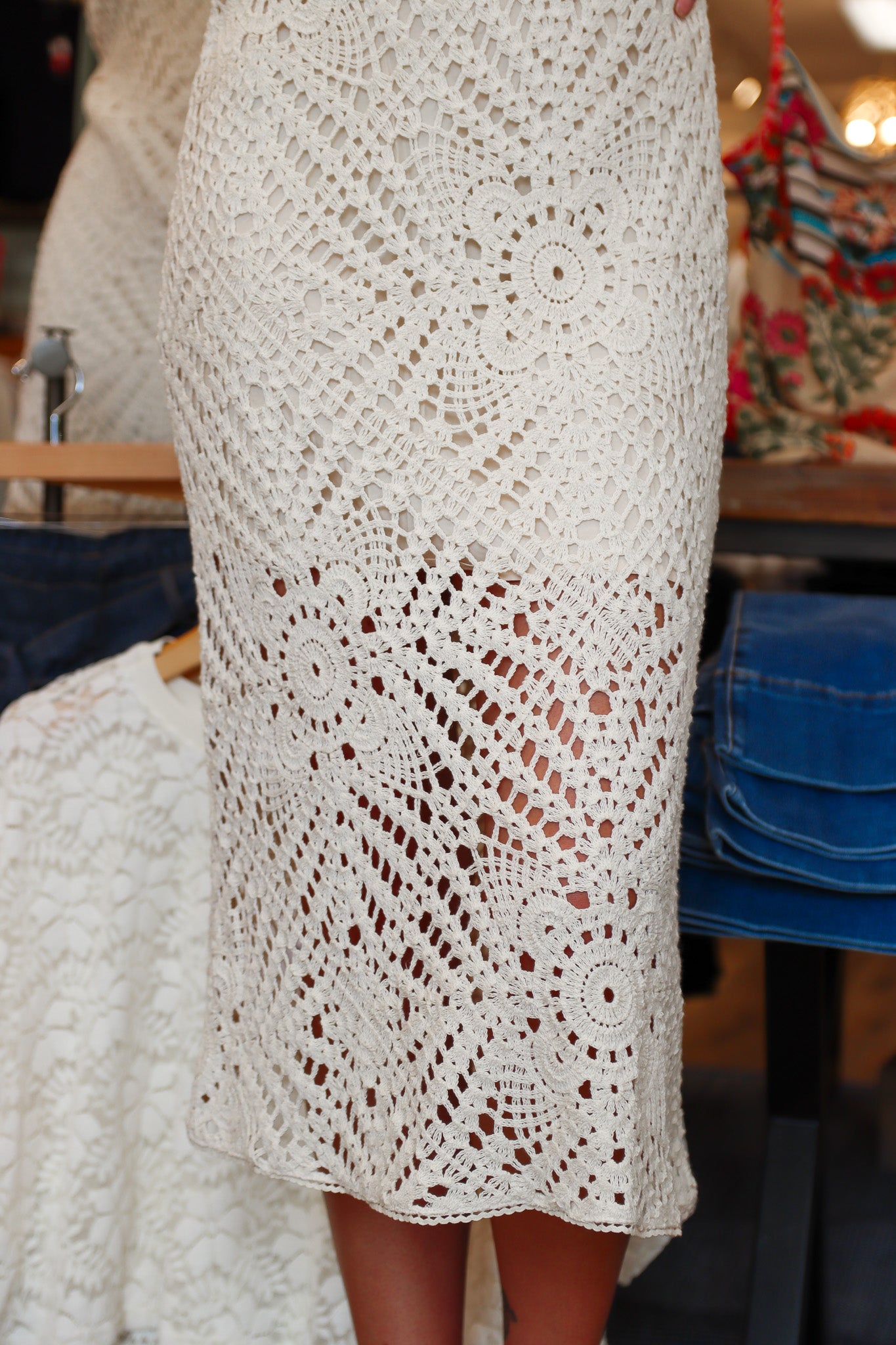LUCY PARIS “NAMI” HALTER CROCHET DRESS