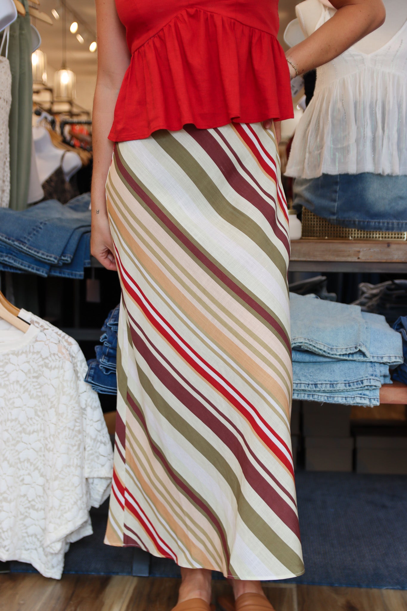 LUCY PARIS “PENNY” MIDI SKIRT