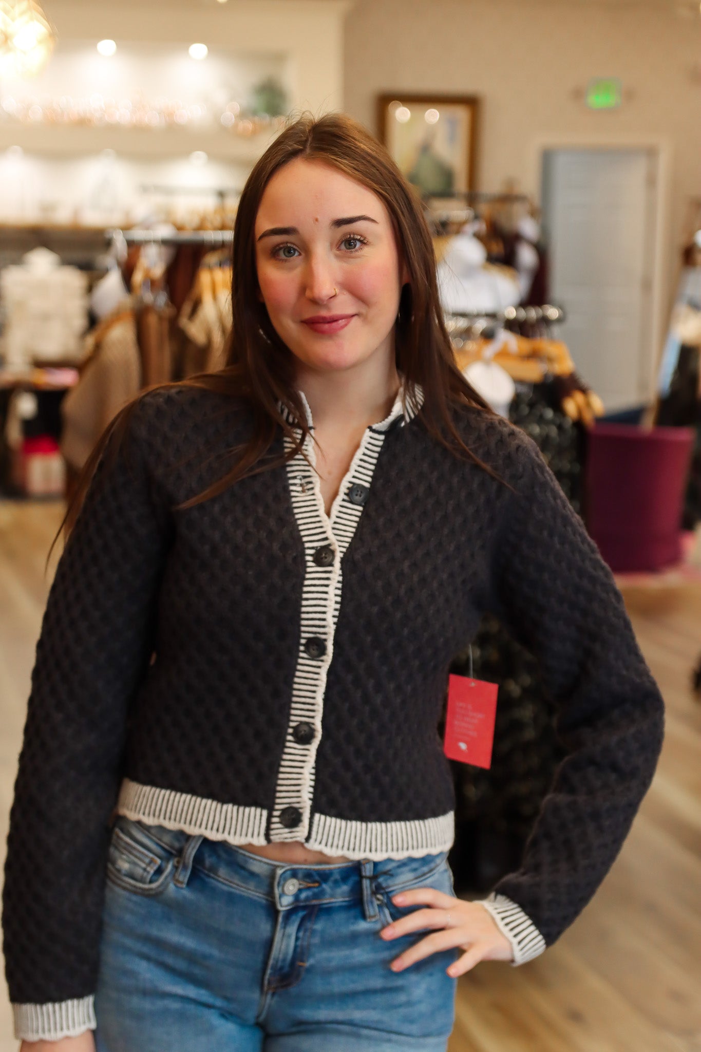 V NECK SHORT CARDIGAN