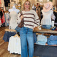 BY TOGETHER STRIPE CHOCOLATE SWEATER