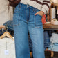 KUT “MEG” FRONT POCKETS INSET RAW HEM PANT