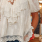STEVE MADDEN “VICKIE” LACE DETAIL PUFF SLEEVE TOP