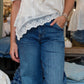 STEVE MADDEN “VICKIE” LACE DETAIL PUFF SLEEVE TOP