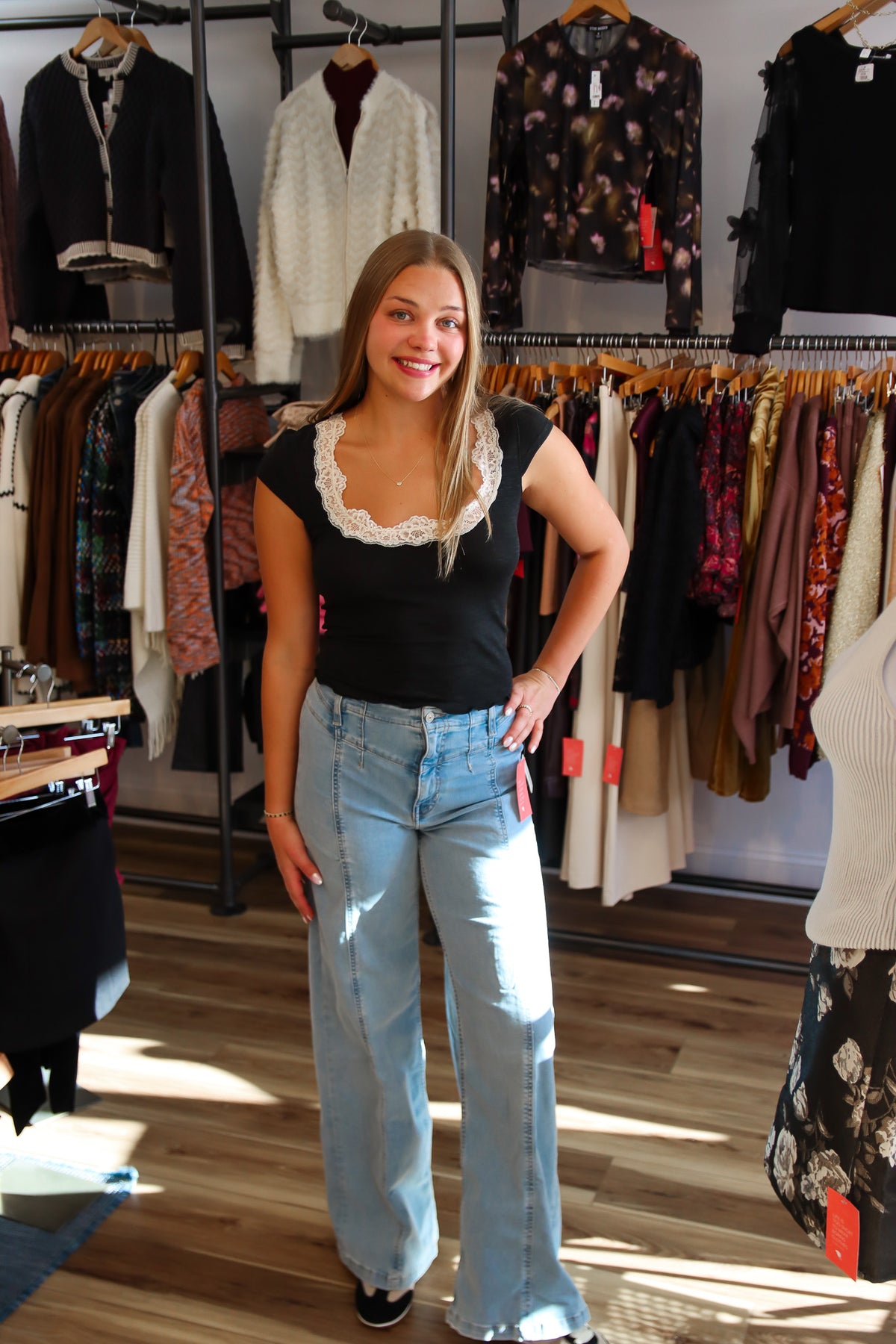 LIBRE WIDE LEG DENIM PANT – Apricot Lane Boutique Bel Air