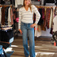 YVETTE STRIPED SAILOR SWEATER