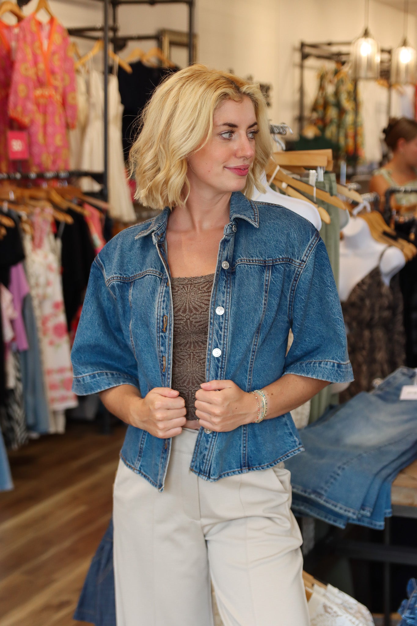 STEVE MADDEN SAVY DENIM HALF SLEEVE JACKET