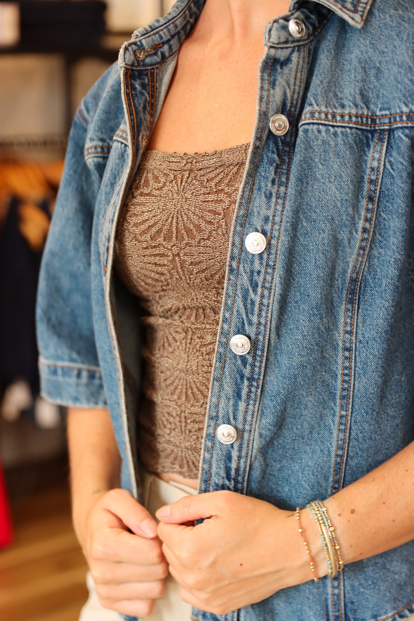 STEVE MADDEN SAVY DENIM HALF SLEEVE JACKET