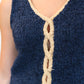 MIOU MUSE REVERSIBLE TWIST DETAIL KNIT TOP