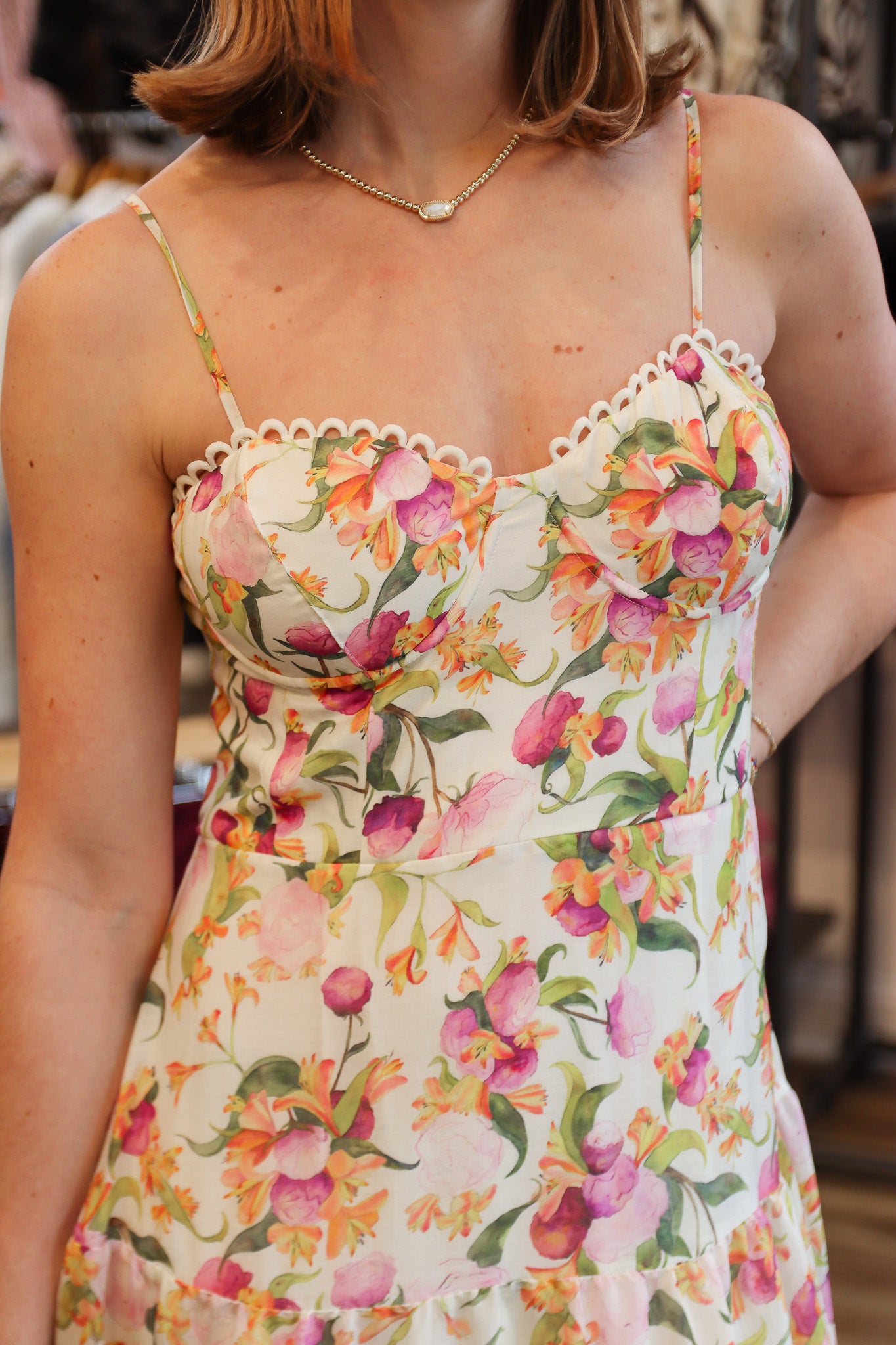LIANNA FLORAL BUSTIER MAXI DRESS