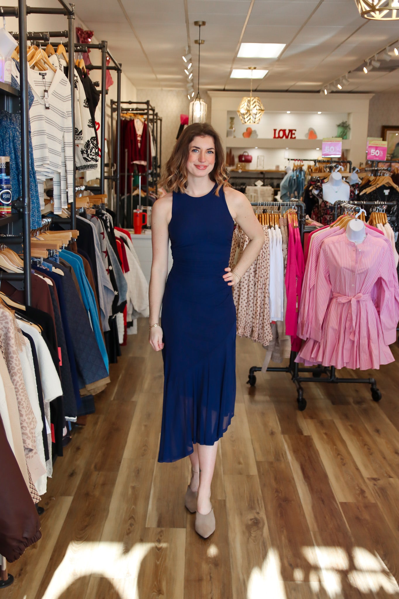 LANEY ASYMMETRICAL HEM DRESS