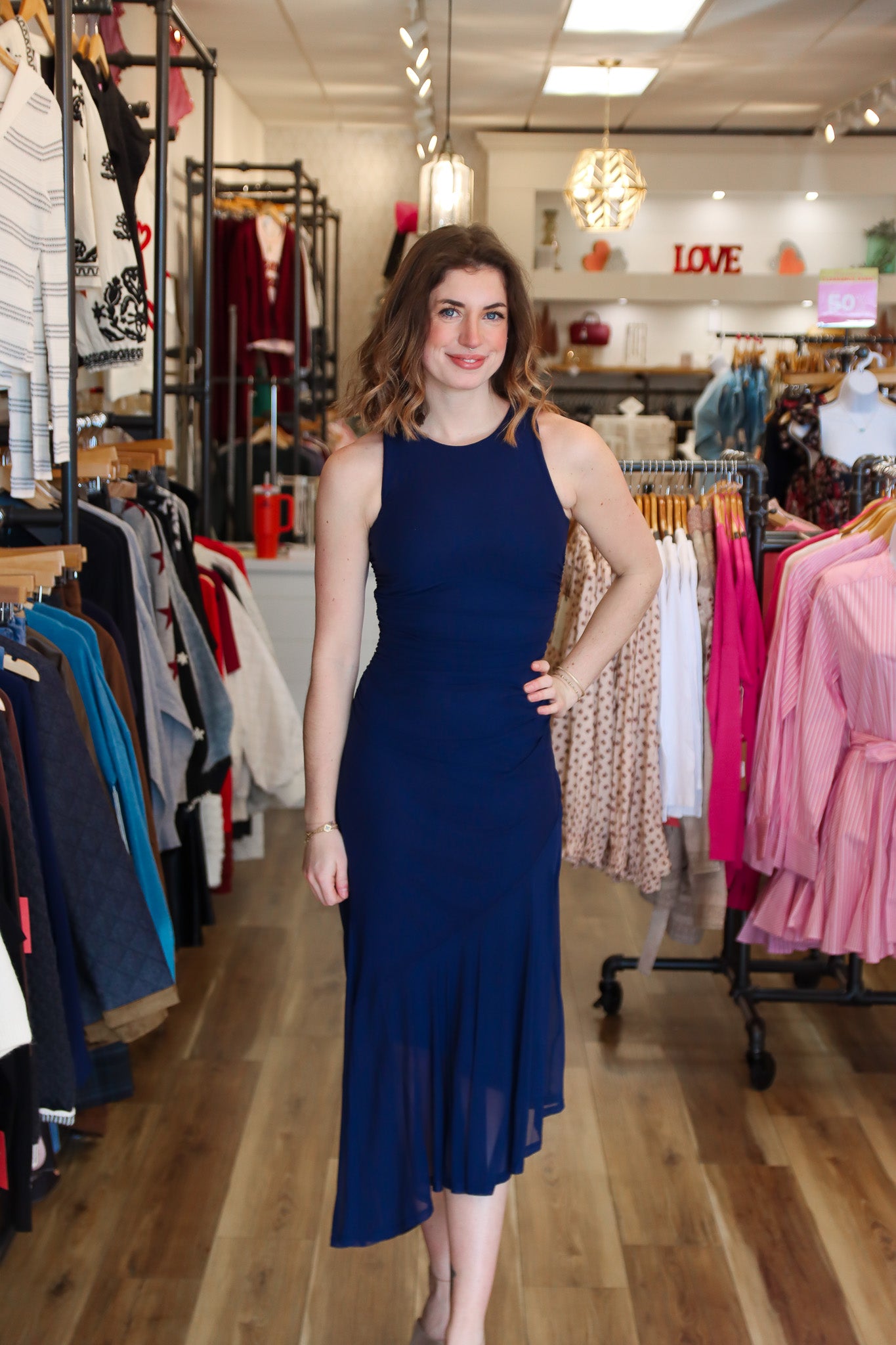 LANEY ASYMMETRICAL HEM DRESS