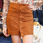 Quinn Faux Suede Button Front Skirt