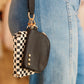 WONDERLUST WOVEN DUAL POUCH CHECKERED WRISTLET