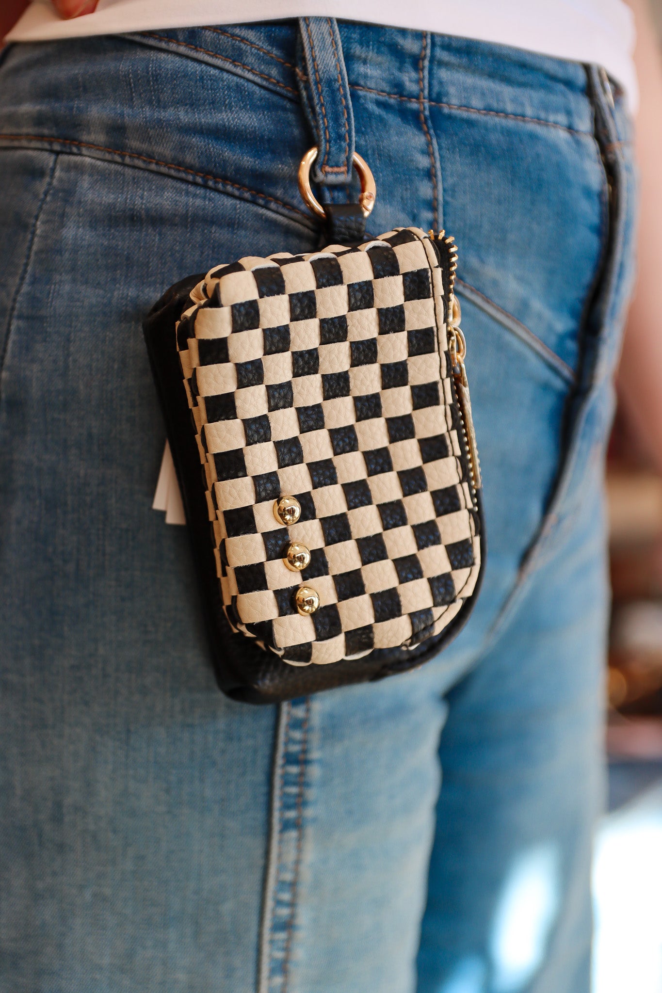 WOVEN CAMERON CLIPPABLE DOUBLE ZIP CARD WALLET