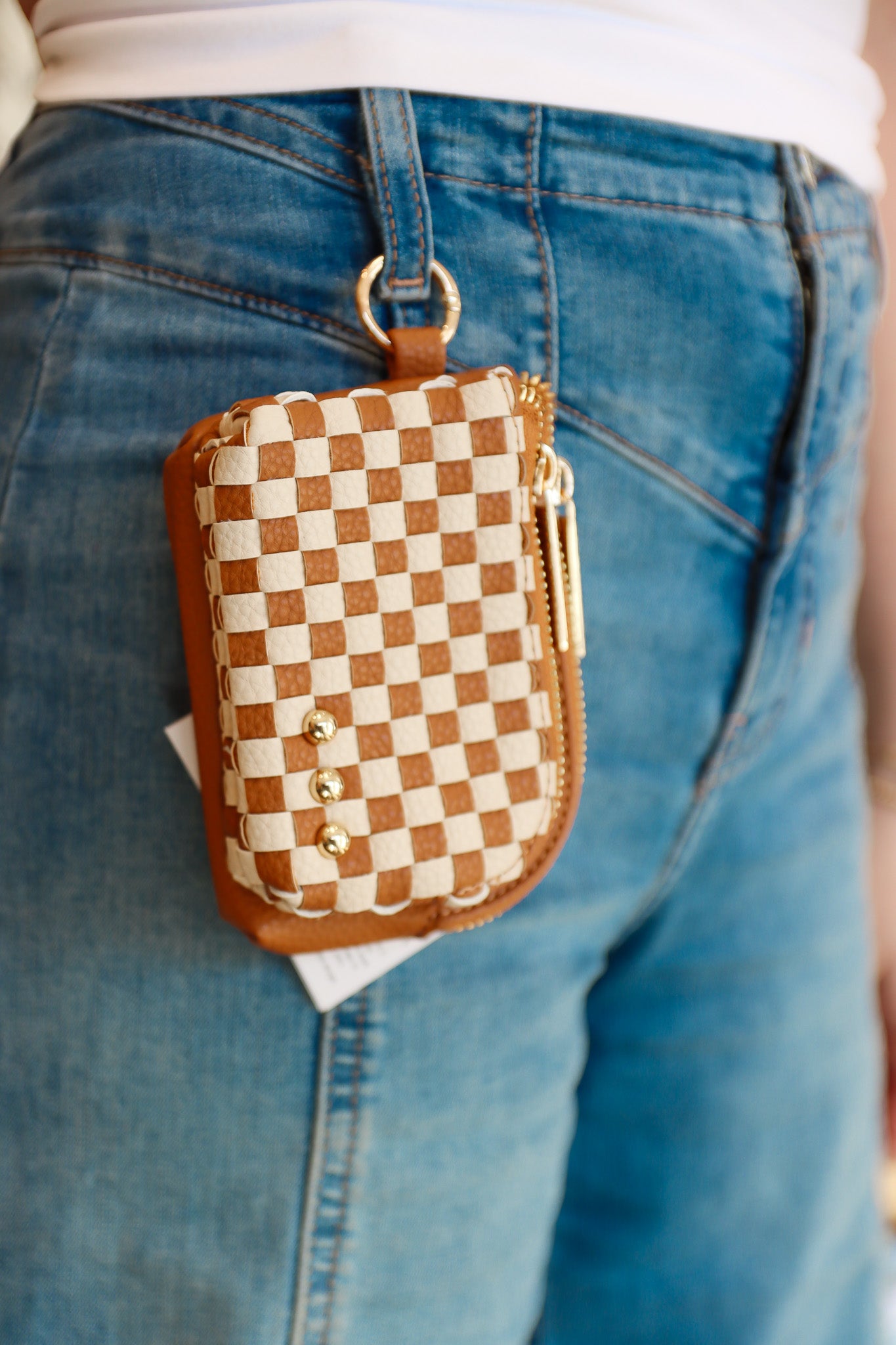 WOVEN CAMERON CLIPPABLE DOUBLE ZIP CARD WALLET