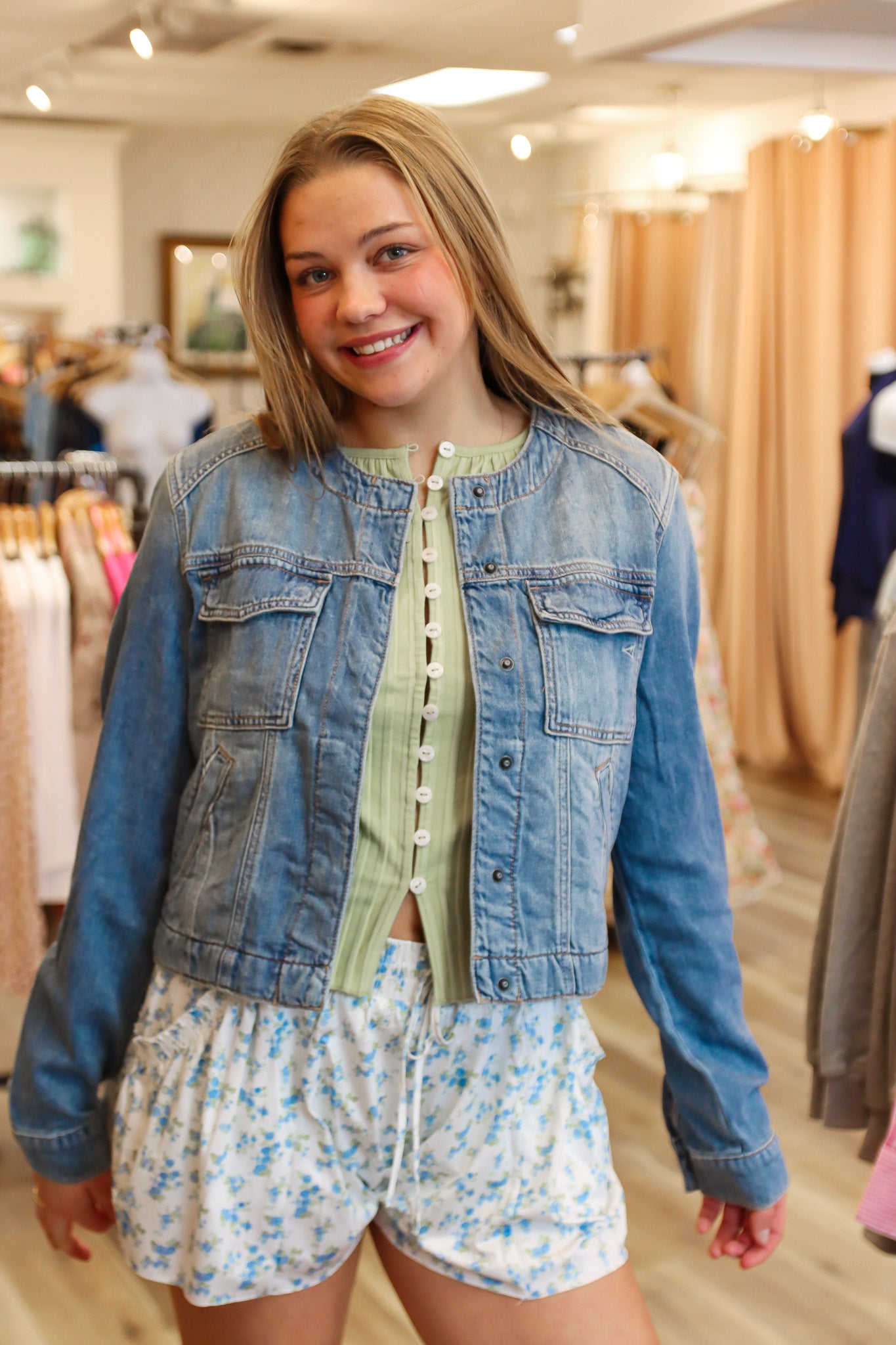FLORAL SMOCKED POCKET SPORTY SKORT
