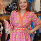 FATE GATHERED SLEEVE SMOCKED BACK MINI DRESS