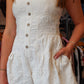 MIOU MUSE EYELET ROMPER WITH BUTTON FRONT