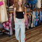 FREE PEOPLE “ROUND TWO” PIQUE LOW BACK TOP