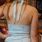 FREE PEOPLE “RAMONA” DENIM HALTER TOP