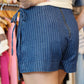 MIOU MUSE PINSTRIPED DENIM SKORT