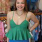 DELUC “AZORES” CROPPED SPAGHETTI STRAP TANK