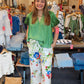 CURRENT AIR SPLIT V-NECK RELAXED FIT BLOUSE