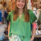 CURRENT AIR SPLIT V-NECK RELAXED FIT BLOUSE