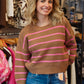 OPAL STRIPE LONG SLEEVE SWEATER
