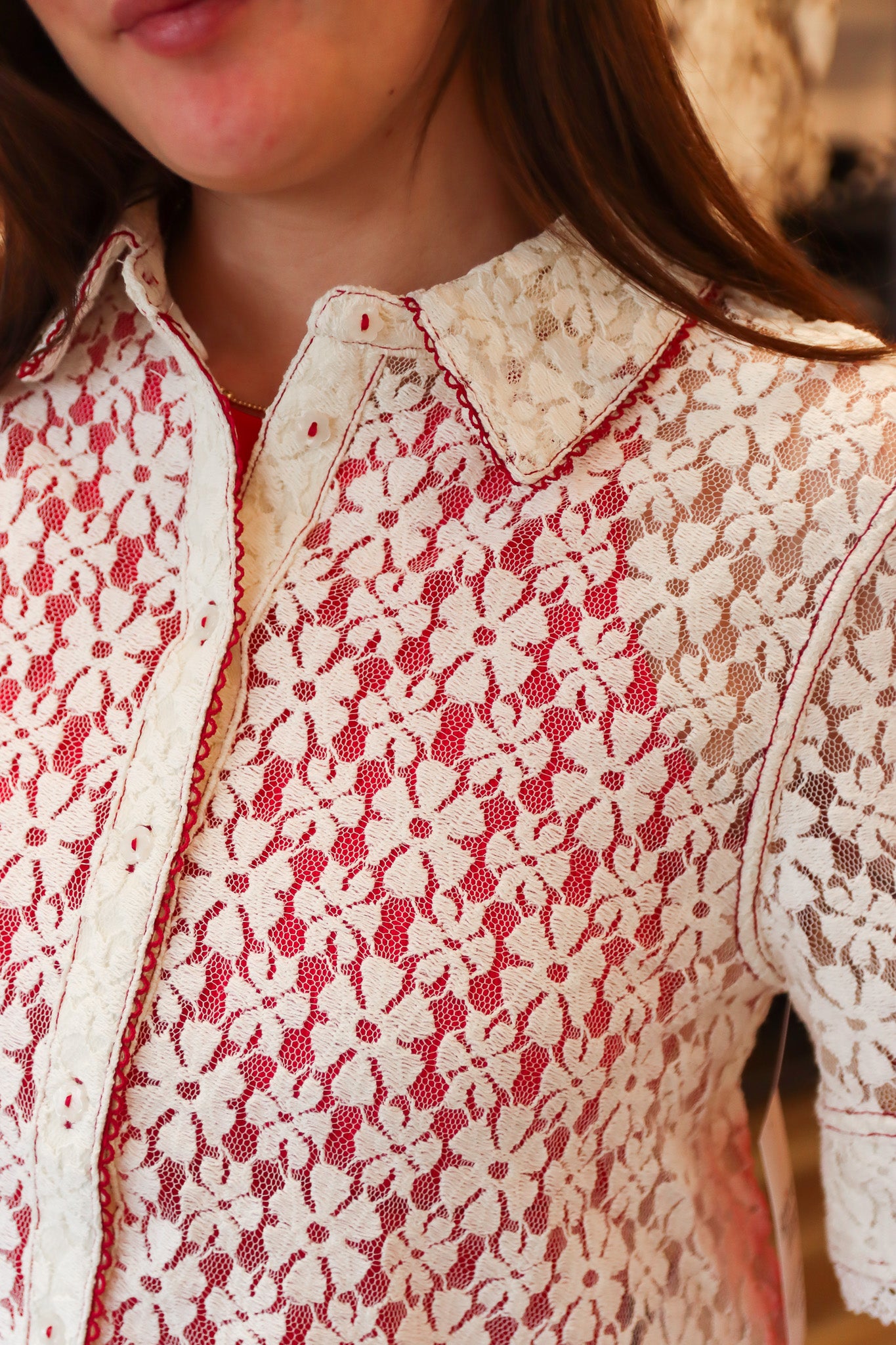 MANNIE LACE BUTTON DOWN