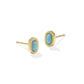 MINI ELLIE STUD EARRINGS GOLD FUCHSIA MAGNESITE ONE SIZE