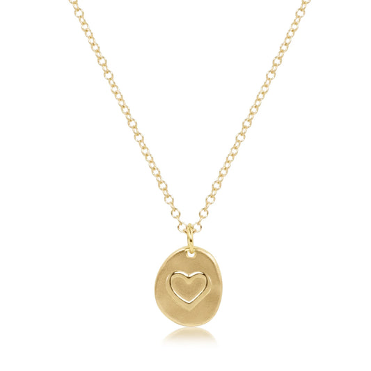 16" INSPIRE LOVE CHARM GOLD NECKLACE